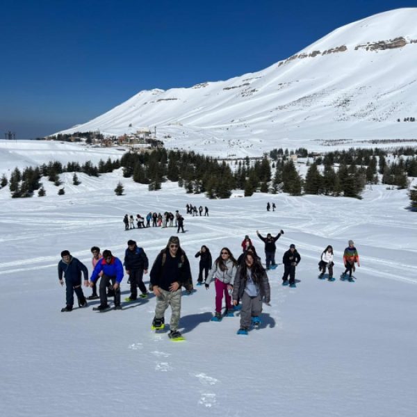 Snowshoeing at the Cedars